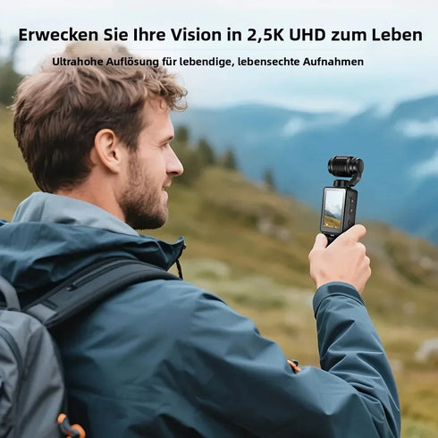 4K HD Video Recording Camera with 1.9" CMOS, USB Rechargeable, 180° Rotating Action Camcorder for Vlogging, Live Streaming