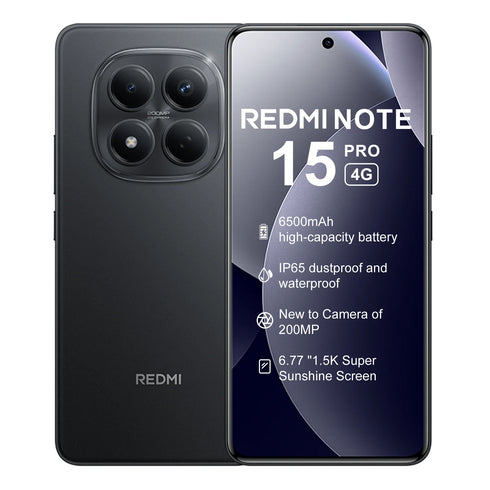 Global Version Xiaomi REDMI Note 15 Pro MTK Helio G200-Ultra 6.77" AMOLED display 200MP Camera 6500mAh 45W fast charging 120HZ