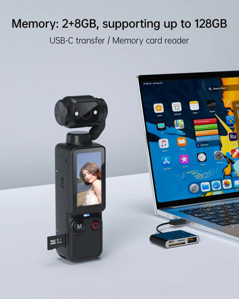 4K HD Video Recording Camera with 1.9" CMOS, USB Rechargeable, 180° Rotating Action Camcorder for Vlogging, Live Streaming